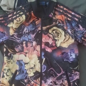 adidas Original Multicolor Floral Rose Print Superstar Full Zip Track Jacket